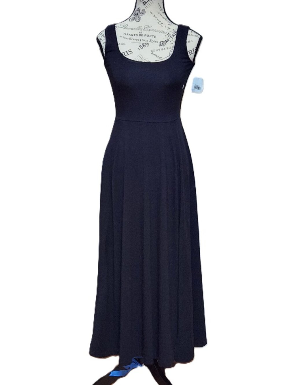 AE AMERICAN EAGLE Black Cotton Knit Sleeveless Long Dress - Small - NEW NWT